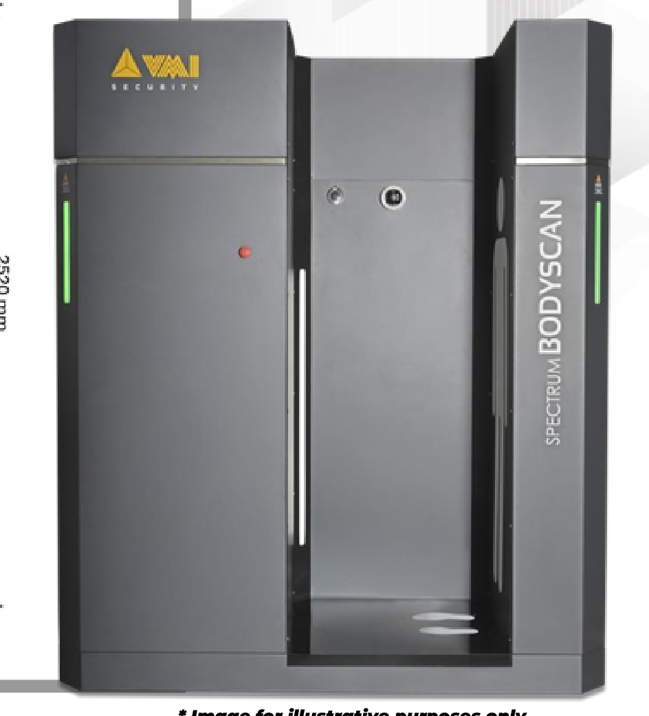 VMI Spectrum Vision dual-panel full-body X-ray scanner for correctional facilities