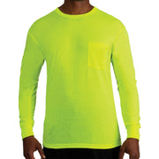 ROTHCo Moisture Wicking Long Sleeve Pocket T-Shirt - Safety Green - Rothco
