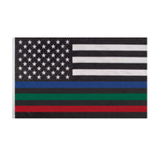 ROTHCo Thin Red, Blue, and Green Line US Flag - 3' x 5' - Security Pro USA