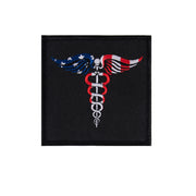 ROTHCo Caduceus Medical Symbol American Flag Patch with Hook Back - Rothco