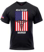 ROTHCo Healthcare Warrior US Flag T-Shirt - Black - Rothco