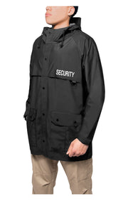 SecPro Security Nylon Rain Jacket - Black - Security Pro USA