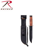 ROTHCo Military Fighting Utility Knife With Leather Handle - Rothco