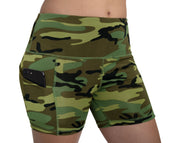 SecPro Womens Camo Workout Performance Legging Shorts - Security Pro USA