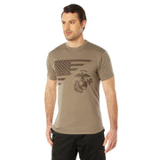 ROTHCo USMC Eagle, Globe, & Anchor Moisture Wicking T-Shirt - AR 670-1 Coyote Brown - Rothco