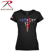 ROTHCo Women Medical Symbol (Caduceus) Long Length T-Shirt - Black - Rothco