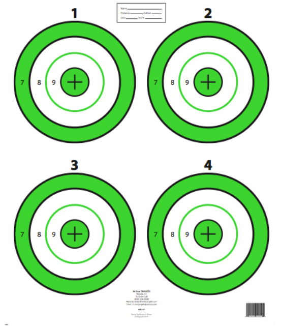 Bullseye Action Training Paper Shooting Target 18
