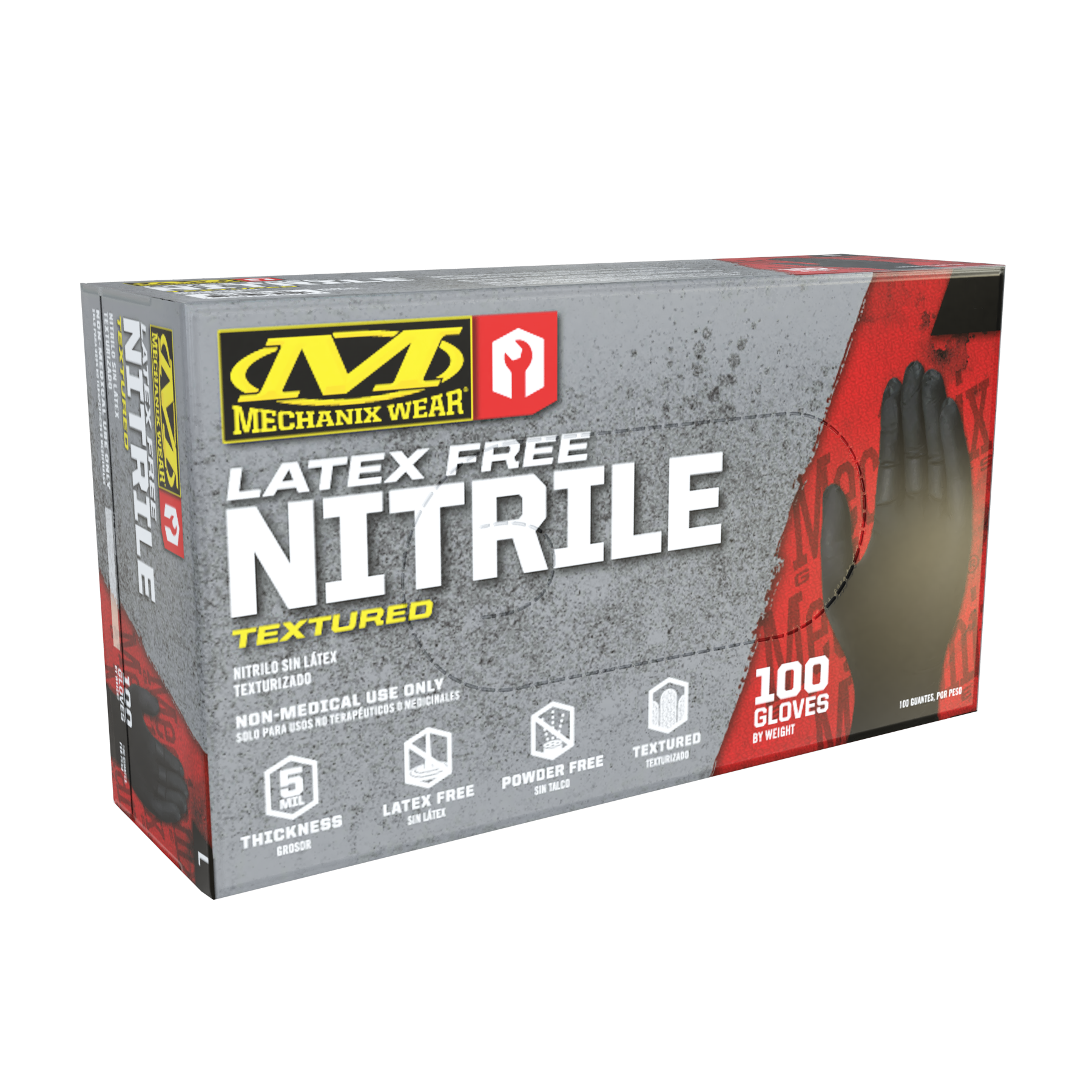 5 Mil Black Nitrile Gloves - 100 Pack