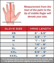 Glove measuring chart